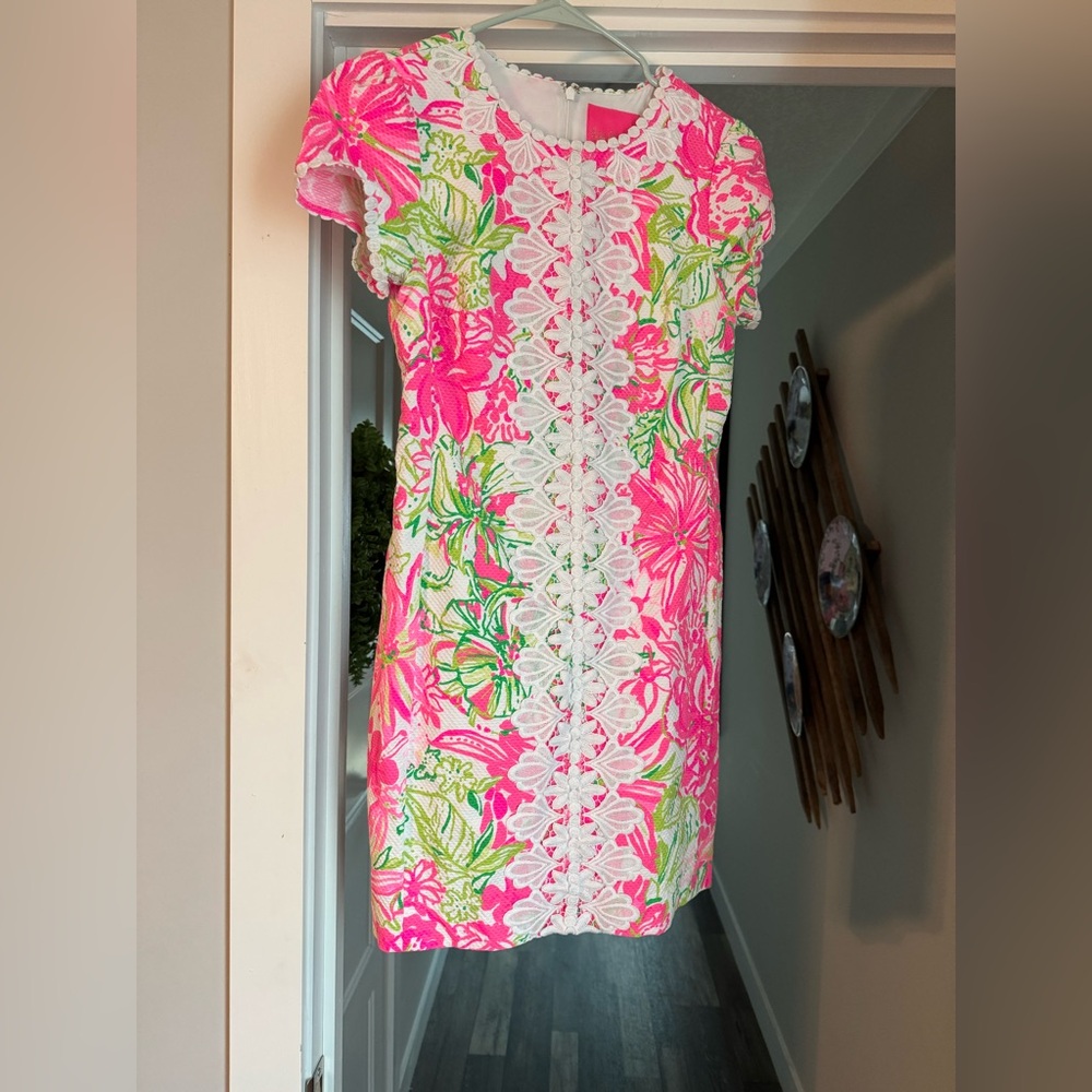 Lilly Pulitzer Pink and Green Floral Mini Dress